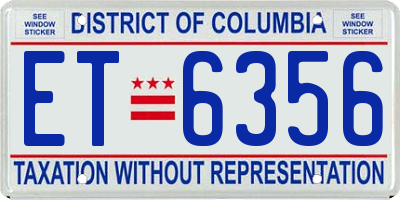 DC license plate ET6356