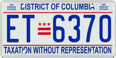 DC license plate ET6370
