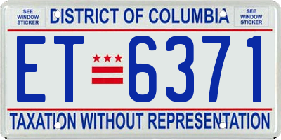DC license plate ET6371