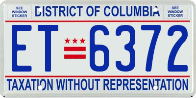 DC license plate ET6372