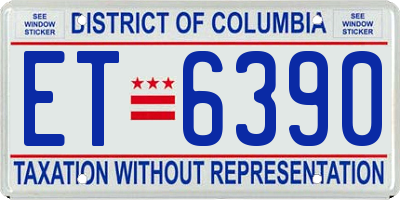 DC license plate ET6390