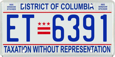 DC license plate ET6391
