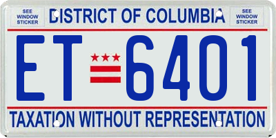 DC license plate ET6401