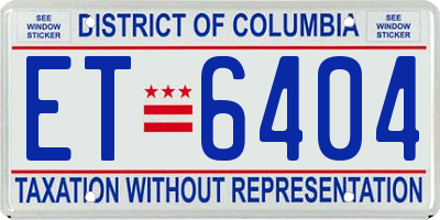 DC license plate ET6404