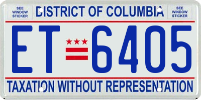DC license plate ET6405
