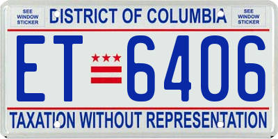 DC license plate ET6406