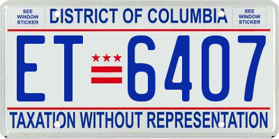 DC license plate ET6407