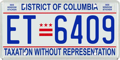 DC license plate ET6409