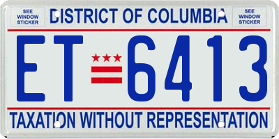 DC license plate ET6413
