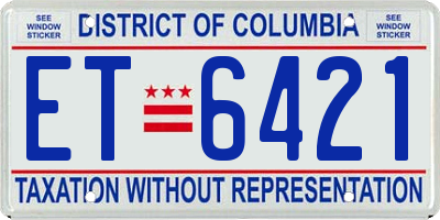 DC license plate ET6421