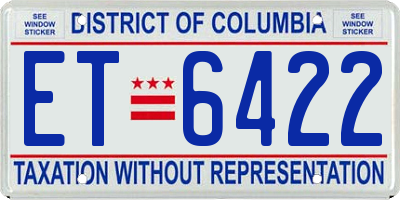 DC license plate ET6422