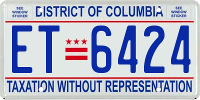 DC license plate ET6424