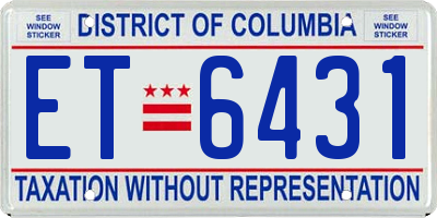 DC license plate ET6431
