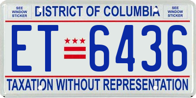 DC license plate ET6436