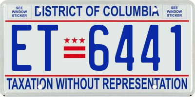 DC license plate ET6441