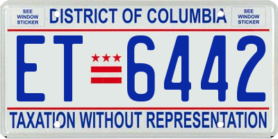 DC license plate ET6442