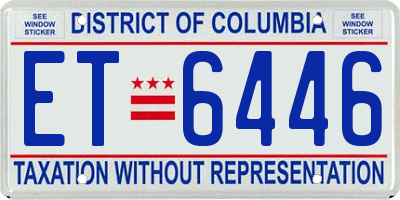 DC license plate ET6446