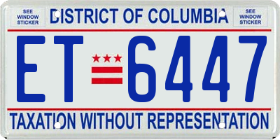 DC license plate ET6447