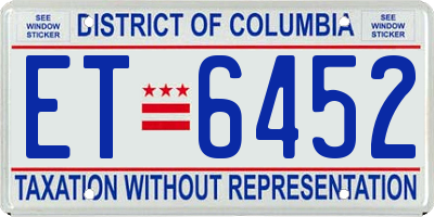 DC license plate ET6452