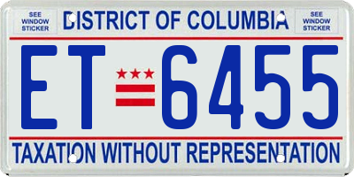 DC license plate ET6455