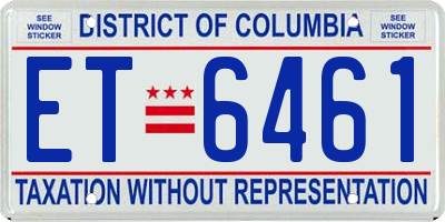 DC license plate ET6461