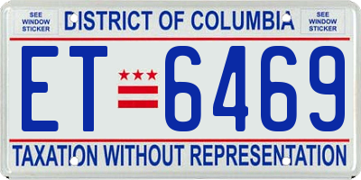 DC license plate ET6469