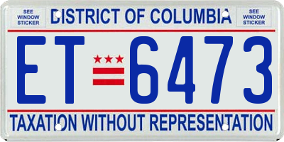 DC license plate ET6473