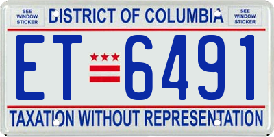 DC license plate ET6491