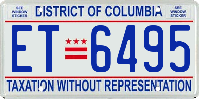 DC license plate ET6495