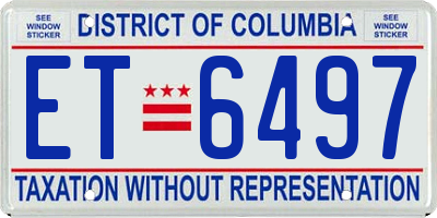 DC license plate ET6497