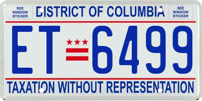 DC license plate ET6499