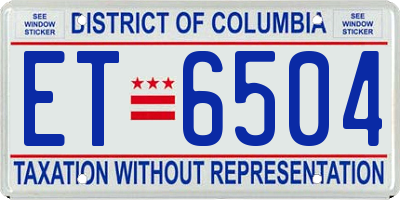 DC license plate ET6504