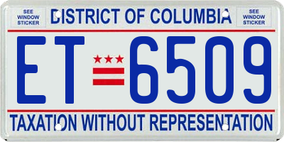 DC license plate ET6509