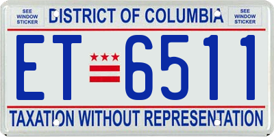 DC license plate ET6511