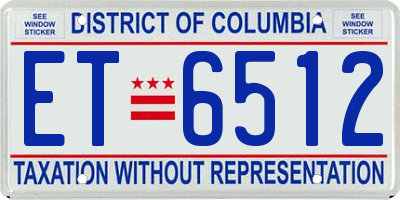DC license plate ET6512