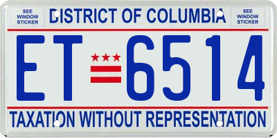 DC license plate ET6514