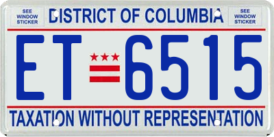 DC license plate ET6515