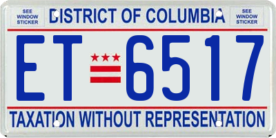 DC license plate ET6517