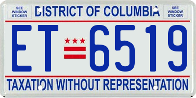 DC license plate ET6519