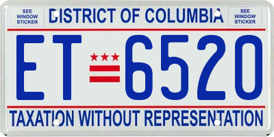 DC license plate ET6520
