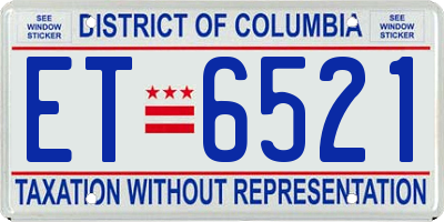 DC license plate ET6521