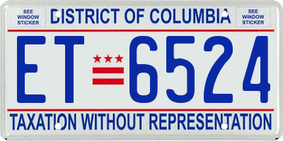 DC license plate ET6524