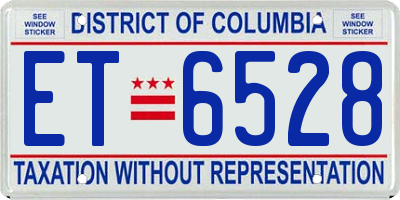 DC license plate ET6528