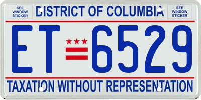 DC license plate ET6529