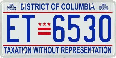 DC license plate ET6530