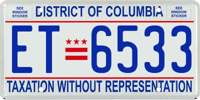 DC license plate ET6533