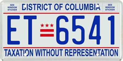 DC license plate ET6541