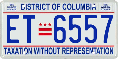 DC license plate ET6557