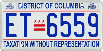 DC license plate ET6559