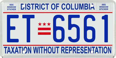 DC license plate ET6561